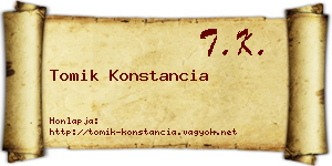 Tomik Konstancia névjegykártya